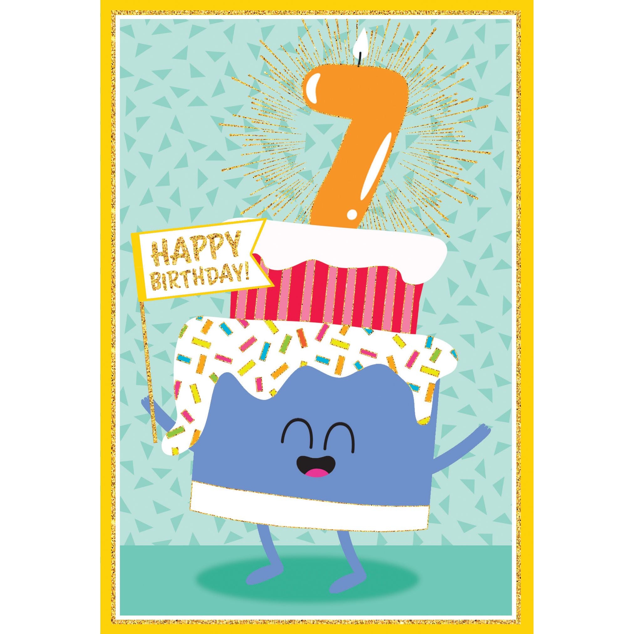 7th Cake Birthday Card